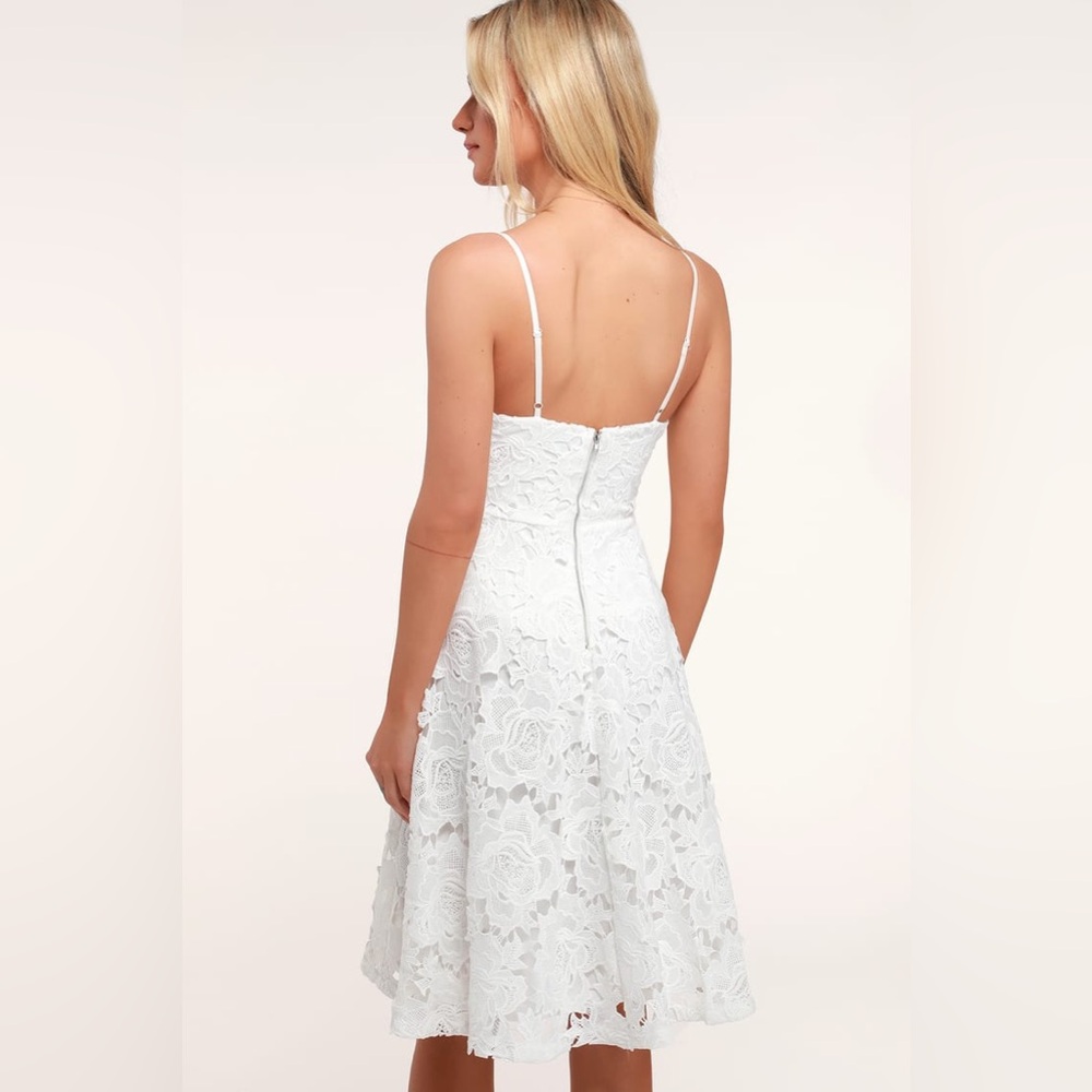 Lulu’s Nora Lee White Sleeveless Lace Midi Dress With Pockets - Picture 2 of 12